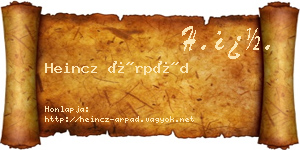Heincz Árpád névjegykártya