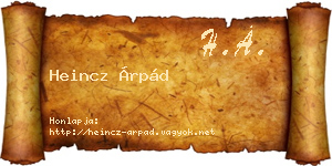 Heincz Árpád névjegykártya