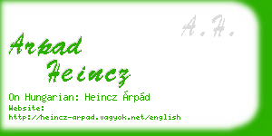 arpad heincz business card